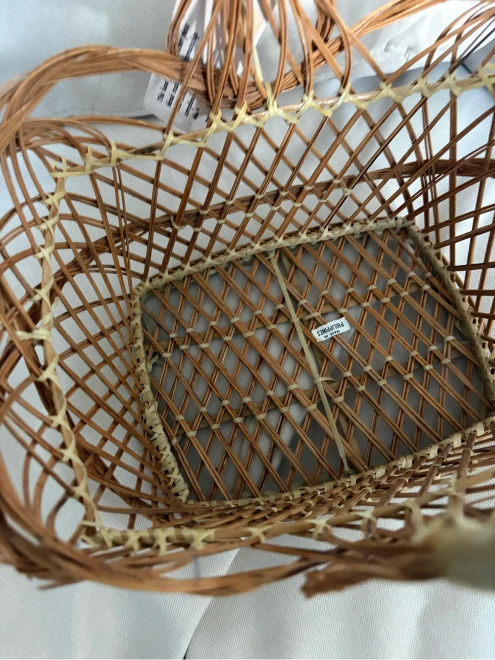 Artisan Handwoven Natural Brown Rattan Basket with Wrapped Handle